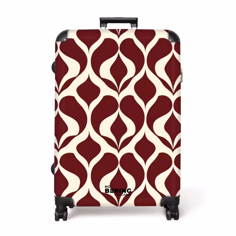 Rood - Druppelpatroon - Grafisch NBS - Handbagage koffer - Volwassenen Unisex middel -productfoto_recht