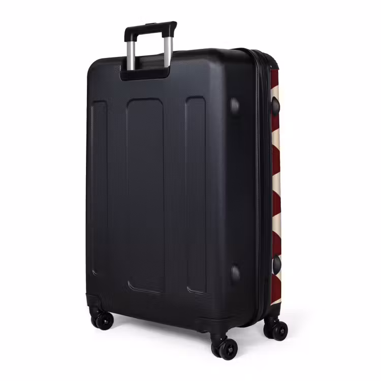 Rood - Tegelpatroon - Crème NBS - Handbagage koffer - Volwassenen Unisex middel -slot