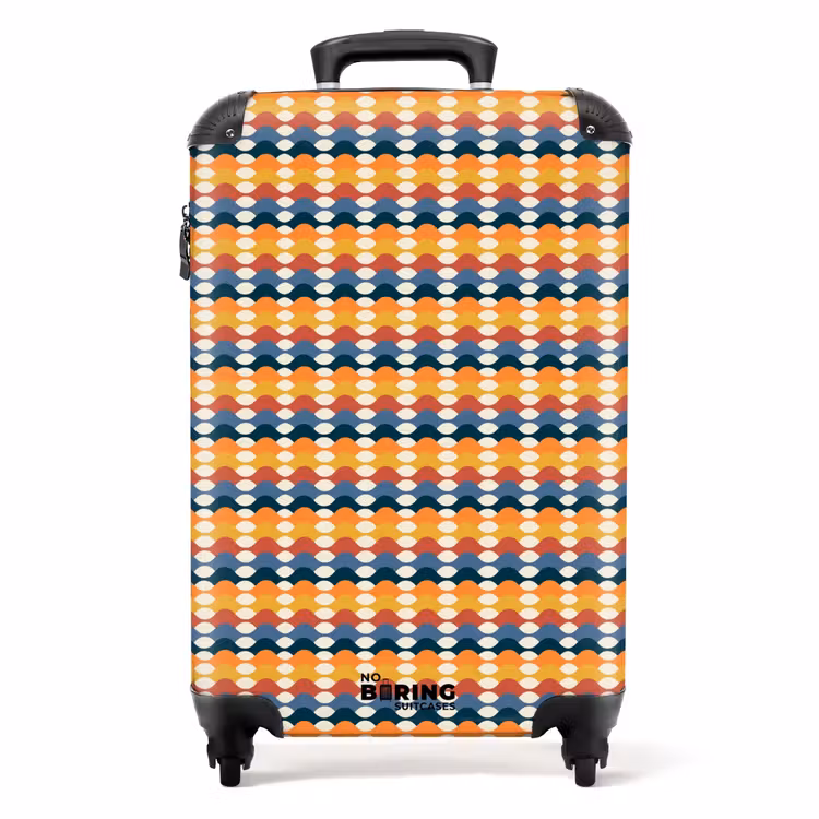 Retro disco 70s patroon kleurrijk NBS - Handbagage koffer - Volwassenen Unisex middel -productfoto_recht