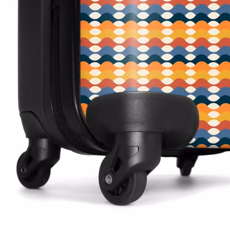 Retro disco 70s patroon kleurrijk NBS - Handbagage koffer - Volwassenen Unisex middel -wiel