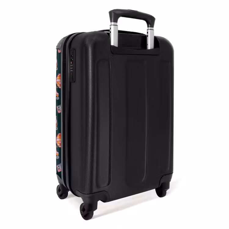 Retro disco 70s patroon kleurrijk NBS - Handbagage koffer - Volwassenen Unisex middel -achterkant