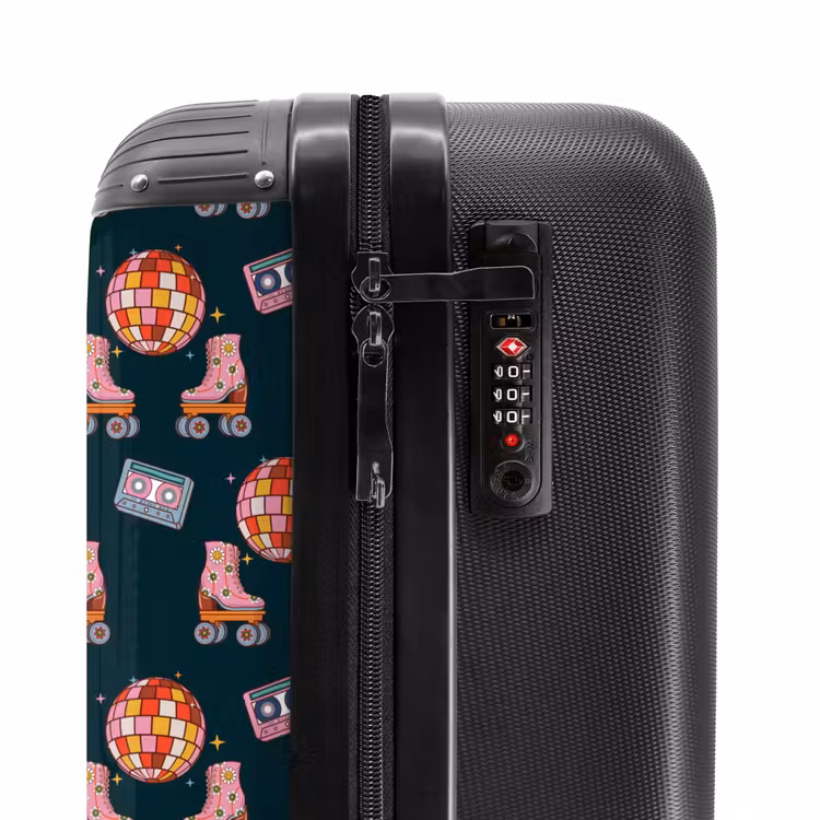 Retro disco 70s patroon kleurrijk NBS - Handbagage koffer - Volwassenen Unisex middel -slot