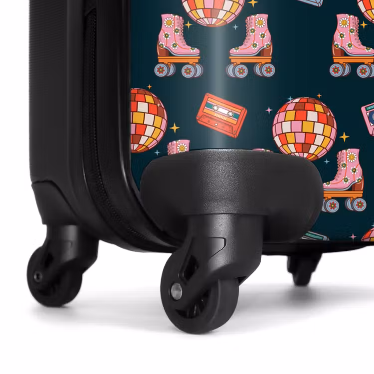 Retro disco 70s patroon kleurrijk NBS - Handbagage koffer - Volwassenen Unisex middel -wiel