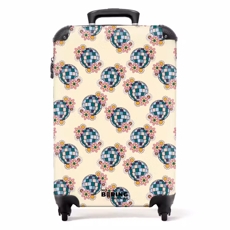Retro disco bal boekt patroon kleurrijk NBS - Handbagage koffer - Volwassenen Unisex middel -productfoto_recht