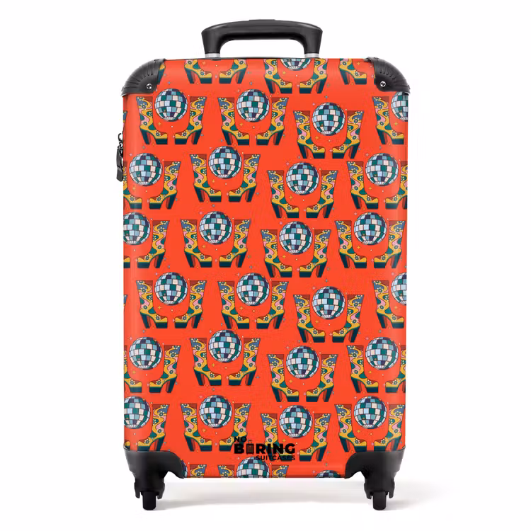 Retro disco laarzen patroon kleurrijk NBS - Handbagage koffer - Volwassenen Unisex middel -productfoto_recht