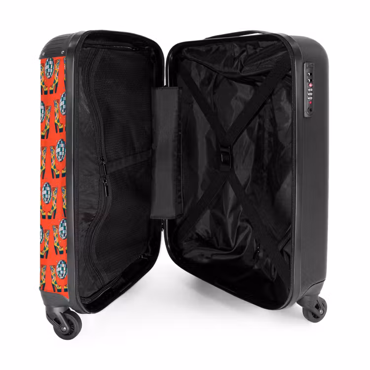 Retro disco laarzen patroon kleurrijk NBS - Handbagage koffer - Volwassenen Unisex middel -binnenkant