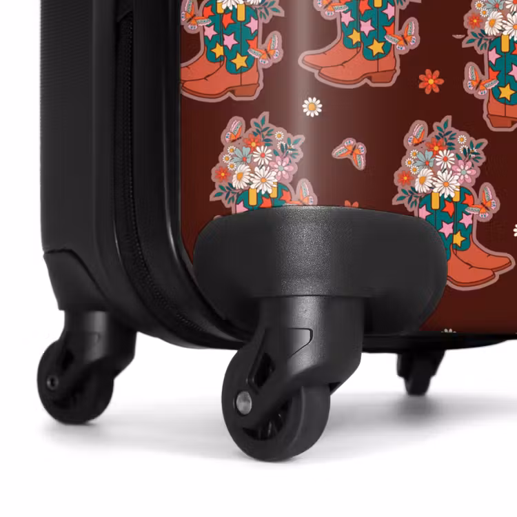 Retro disco laarzen boekt patroon kleurrijk NBS - Handbagage koffer - Volwassenen Unisex middel -wiel