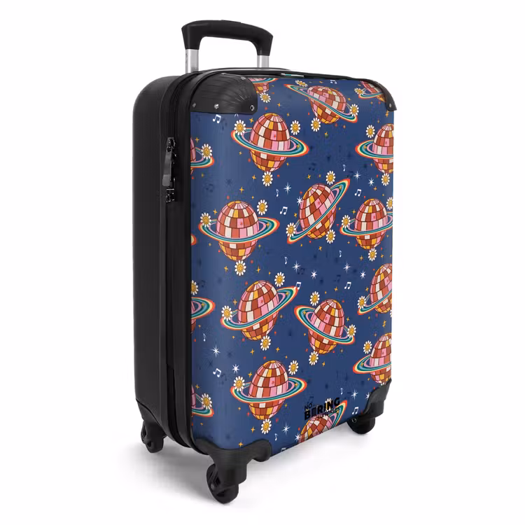 Retro disco regenbogen patroon kleurrijk NBS - Handbagage koffer - Volwassenen Unisex middel -productfoto_3d