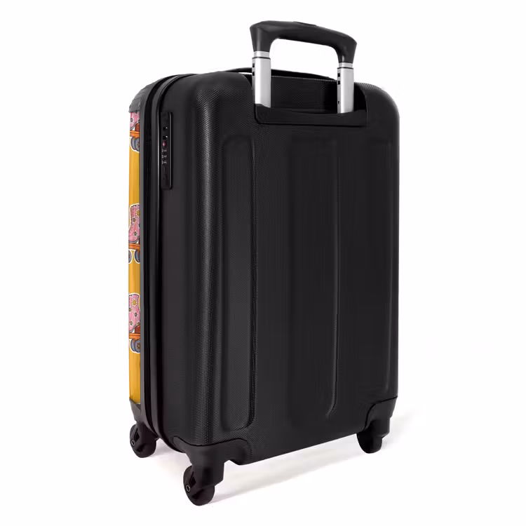 Retro disco rolschaatsen patroon kleurrijk NBS - Handbagage koffer - Volwassenen Unisex middel -achterkant