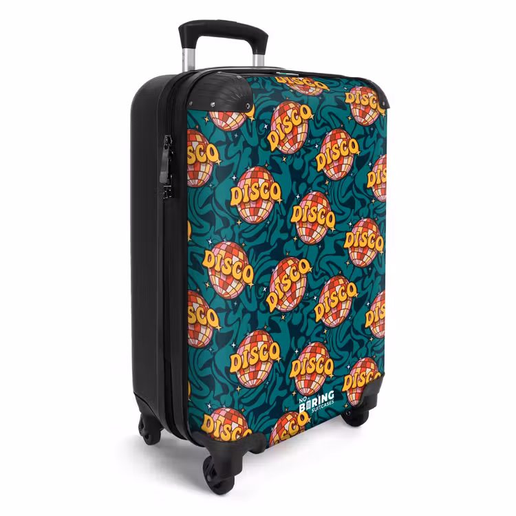 Retro disco wave bal patroon kleurrijk NBS - Handbagage koffer - Volwassenen Unisex middel -productfoto_3d