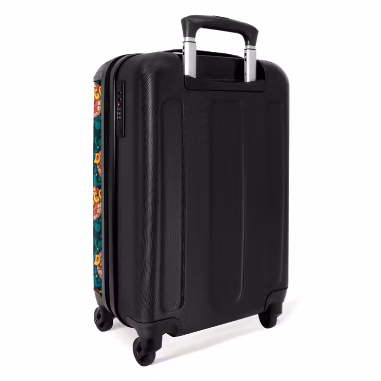 Retro disco wave bal patroon kleurrijk NBS - Handbagage koffer - Volwassenen Unisex middel -achterkant