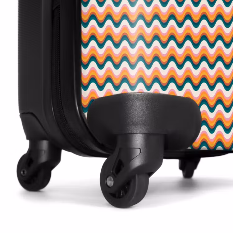 Retro disco wave patroon kleurrijk NBS - Handbagage koffer - Volwassenen Unisex middel -wiel