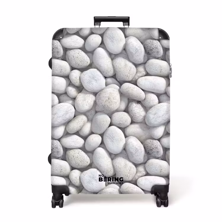 Steentjes - Grijs - Ovaal NBS - Handbagage koffer - Volwassenen Unisex middel -productfoto_recht