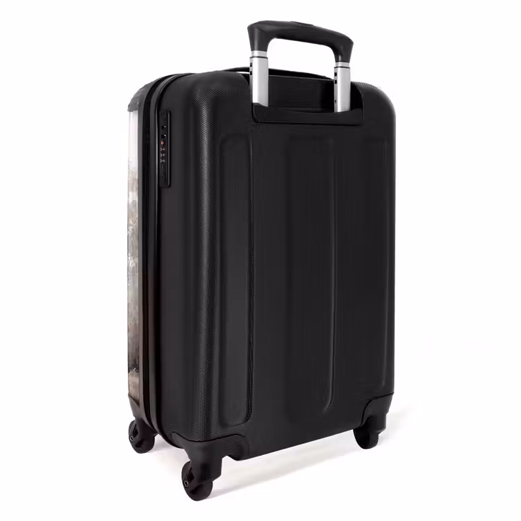 Rivierlandschap - Minimalistisch - Aardetinten NBS - Handbagage koffer - Volwassenen Unisex middel -achterkant