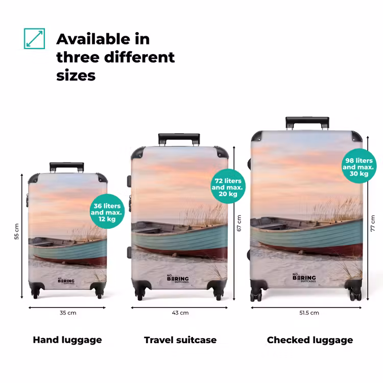 Rustiek - Roeiboot - Zandstrand NBS - Handbagage koffer - Volwassenen Unisex middel zzzzzzVergelijking_3EN