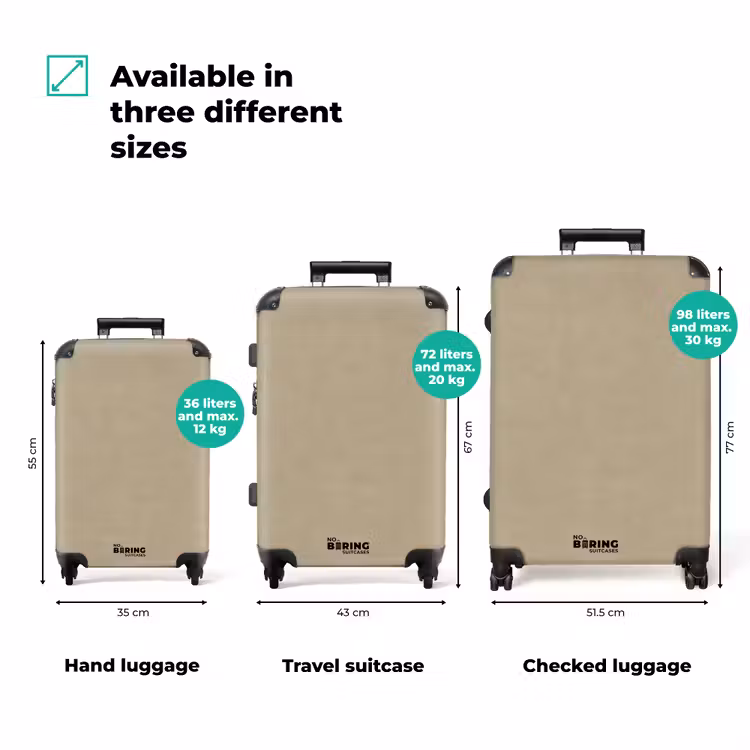 Zandkleur - Korrelige structuur - Beton NBS - Handbagage koffer - Volwassenen Unisex middel zzzzzzVergelijking_3EN