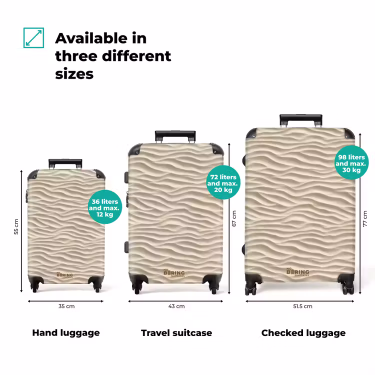 Zand - Golven - Beige NBS - Handbagage koffer - Volwassenen Unisex middel zzzzzzVergelijking_3EN