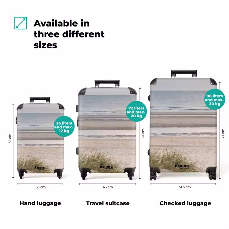 Zandstrand - Bewolkt - Duinen NBS - Handbagage koffer - Volwassenen Unisex middel zzzzzzVergelijking_3EN