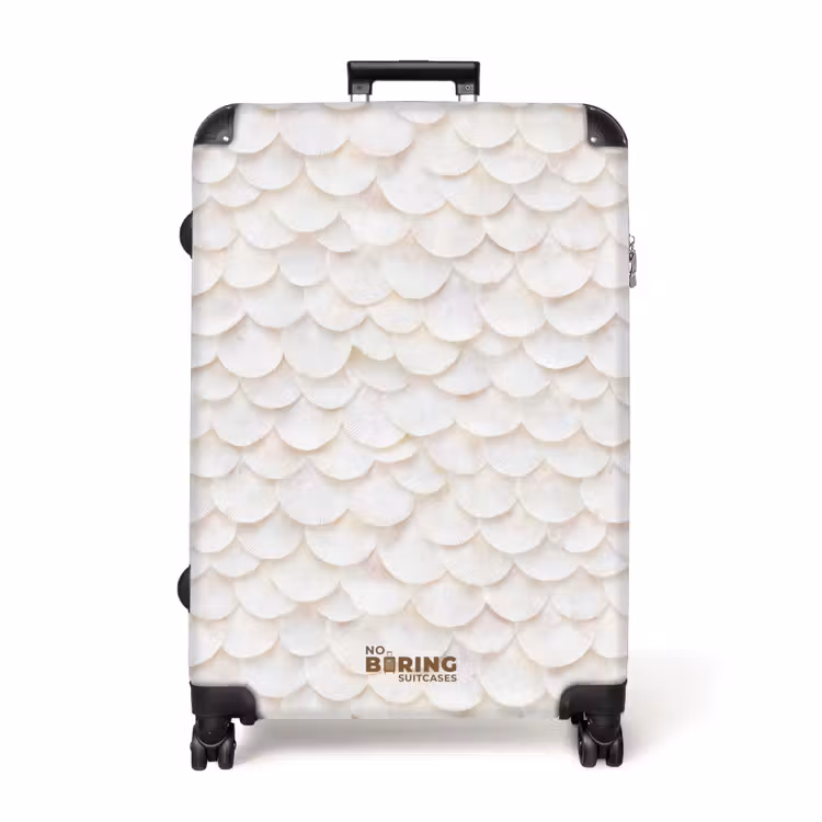 Schubben - Wit - Elegant NBS - Handbagage koffer - Volwassenen Unisex middel -productfoto_recht