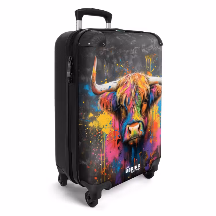 Schotse hooglander als graffiti art NBS - Handbagage koffer - Unisex middel -productfoto_3d