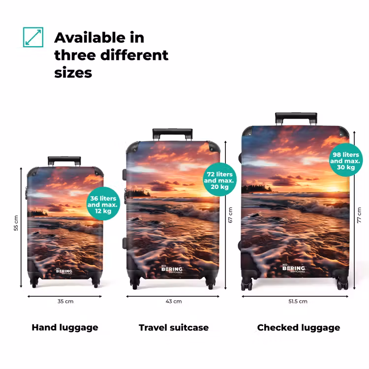 Zee bij zonsondergang NBS - Handbagage koffer - Unisex middel -binnenkant