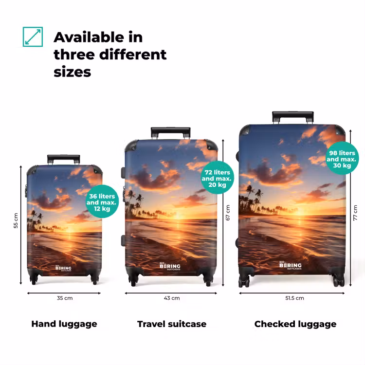 Zee bij zonsondergang NBS - Handbagage koffer - Volwassenen Unisex middel zzzzzzVergelijking_3EN