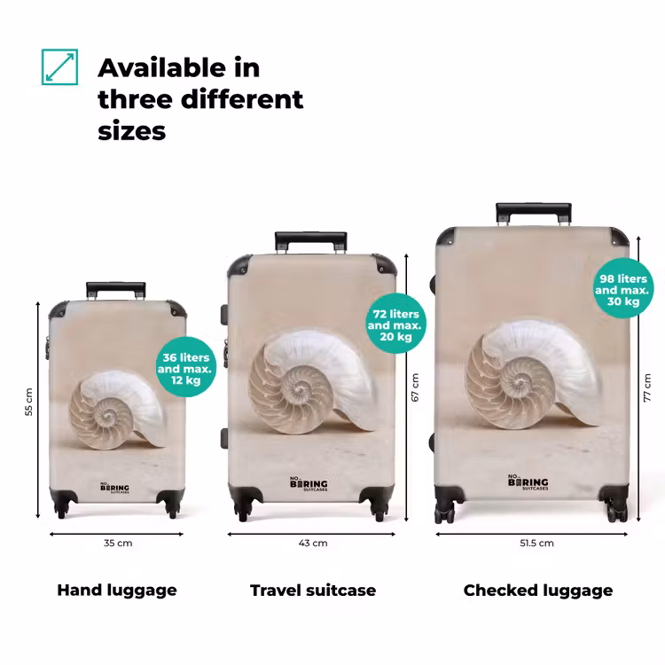 Schelp - Spiraal - Beige NBS - Handbagage koffer - Volwassenen Unisex middel zzzzzzVergelijking_3EN