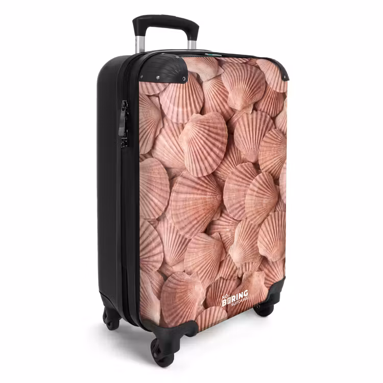 Schelpen - Patroon - Roze NBS - Handbagage koffer - Volwassenen Unisex middel -productfoto_3d