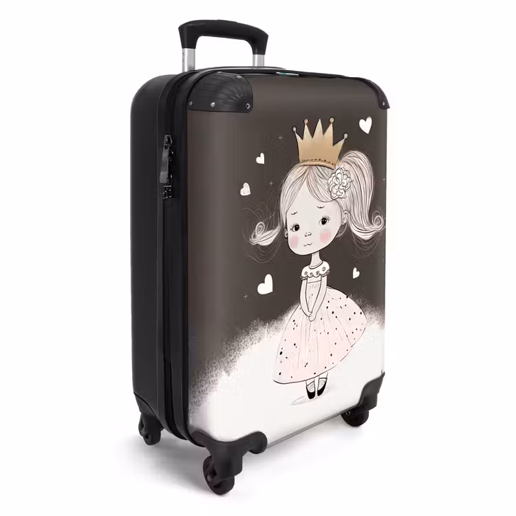 Verlegen prinses met bloem NBS - Handbagage koffer - Unisex middel -productfoto_3d
