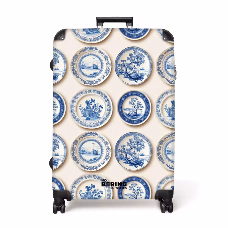 Borden - Bomen - Planten - Blauw NBS - Handbagage koffer - Volwassenen Unisex middel -productfoto_recht