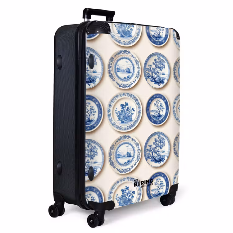 Borden - Bomen - Planten - Blauw NBS - Handbagage koffer - Volwassenen Unisex middel -productfoto_3d