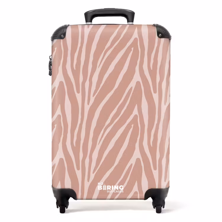 Zachtroze tijgerstrepenpatroon NBS - Handbagage koffer - Volwassenen Unisex middel -productfoto_recht