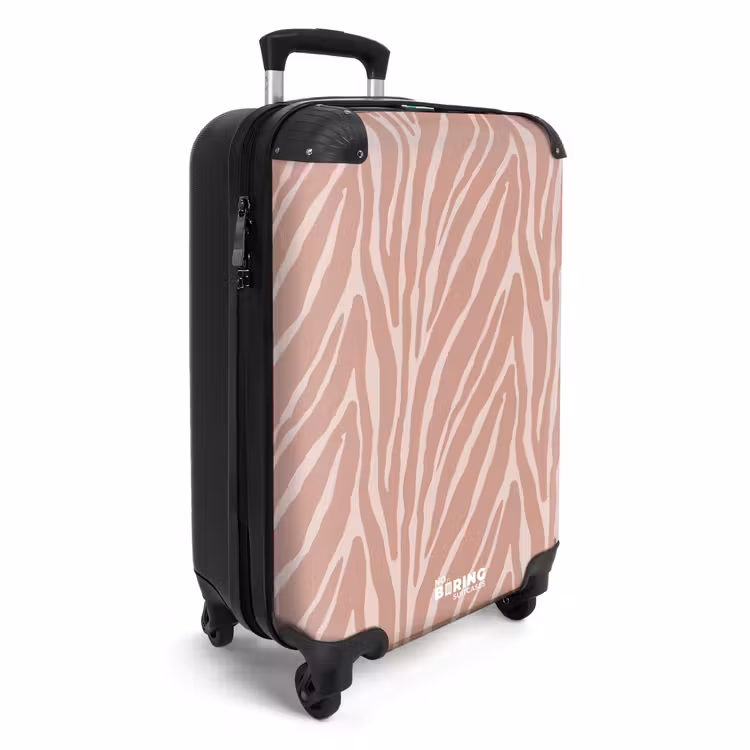 Zachtroze tijgerstrepenpatroon NBS - Handbagage koffer - Volwassenen Unisex middel -productfoto_3d