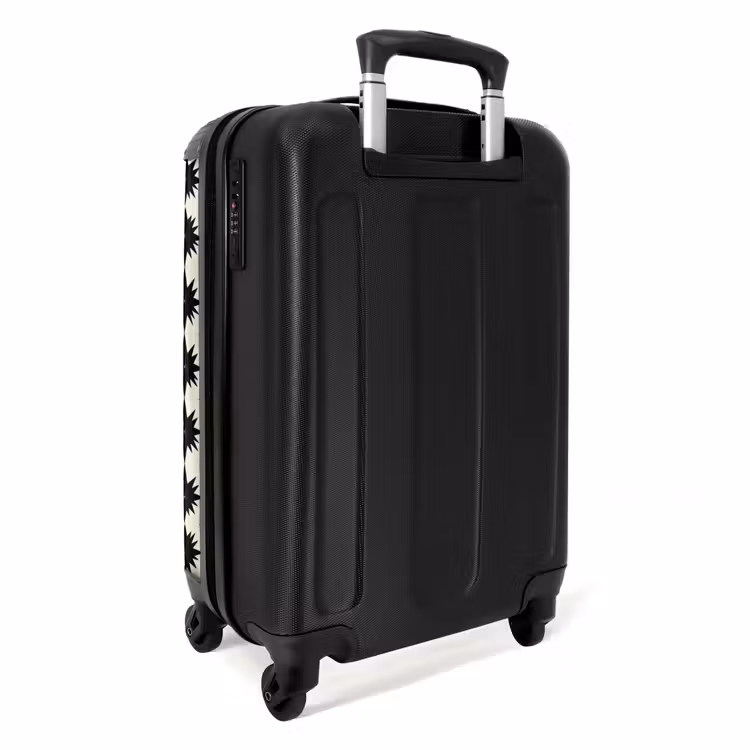 Stervormen - Geometrisch - Zwart NBS - Handbagage koffer - Volwassenen Unisex middel -achterkant