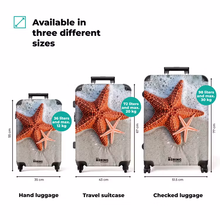 Zeester - Strand - Zee NBS - Handbagage koffer - Volwassenen Unisex middel zzzzzzVergelijking_3EN