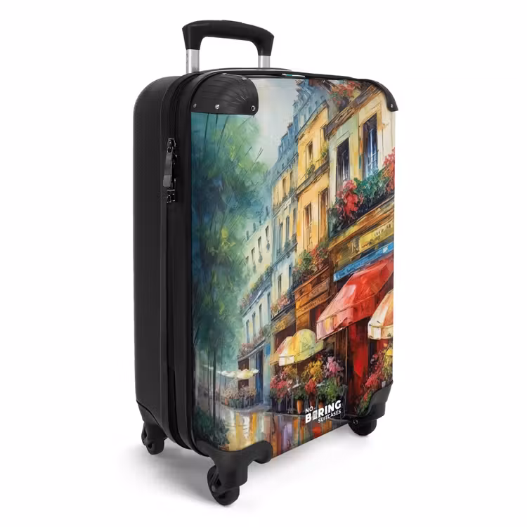 Straat - Olieverf - Kleurrijk - Stad NBS - Handbagage koffer - Unisex middel -productfoto_3d