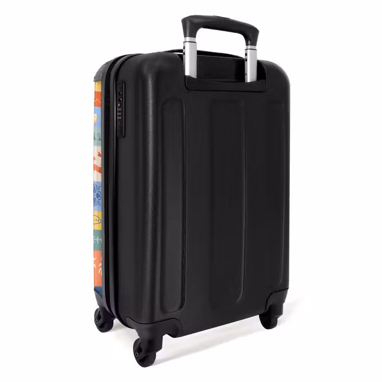 Gestreepte illustraties kleurrijk NBS - Handbagage koffer - Volwassenen Unisex middel -achterkant