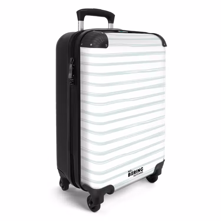 Strepen patroon groen NBS - Handbagage koffer - Volwassenen Unisex middel -productfoto_3d