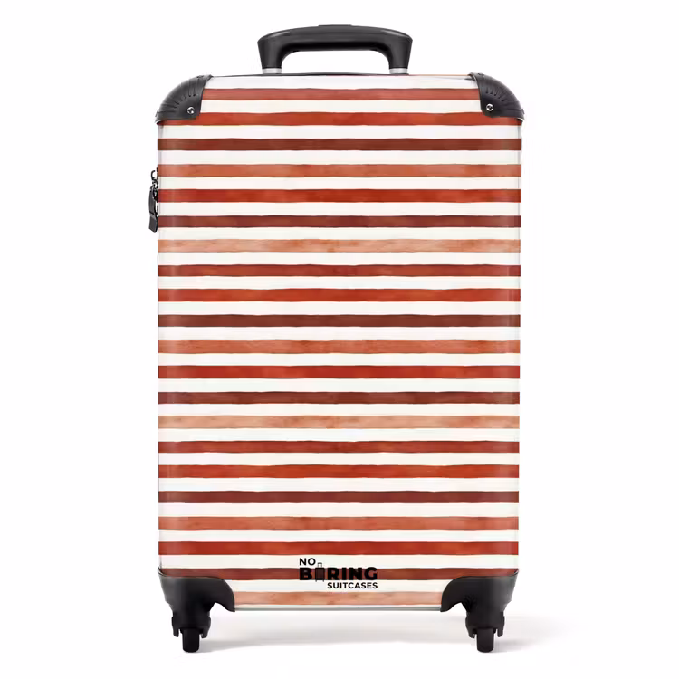 Strepen patroon rood NBS - Handbagage koffer - Volwassenen Unisex middel -productfoto_recht
