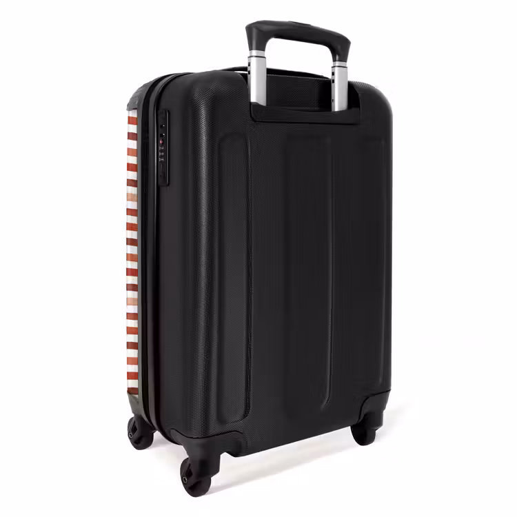 Strepen patroon rood NBS - Handbagage koffer - Volwassenen Unisex middel -achterkant