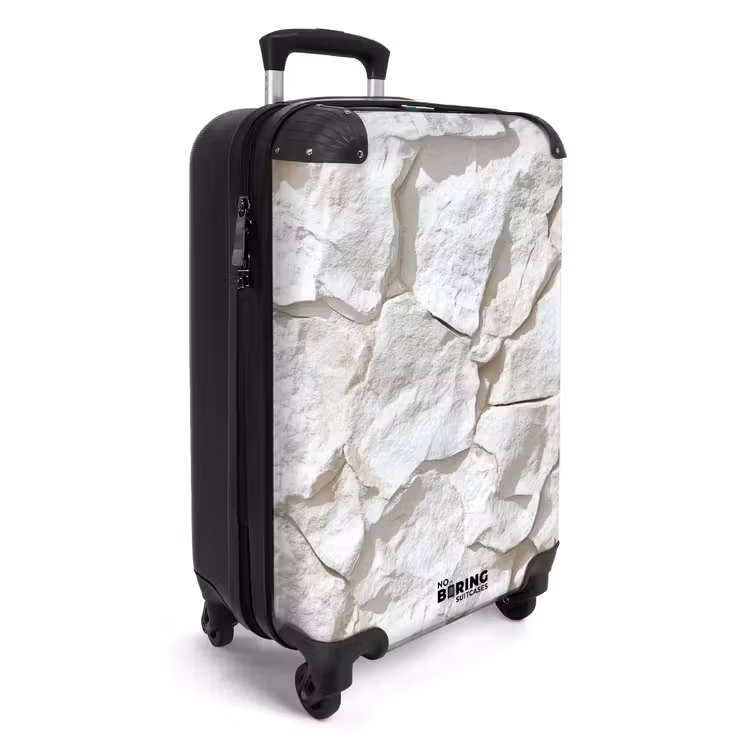 Structuur - Rots - Wit NBS - Handbagage koffer - Volwassenen Unisex middel -productfoto_3d