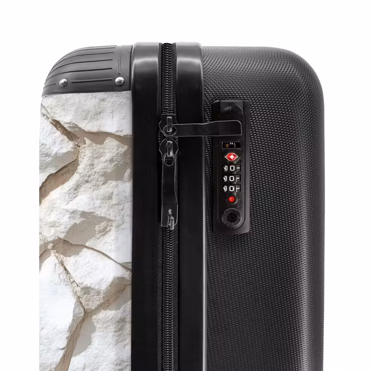 Structuur - Rots - Wit NBS - Handbagage koffer - Volwassenen Unisex middel -slot