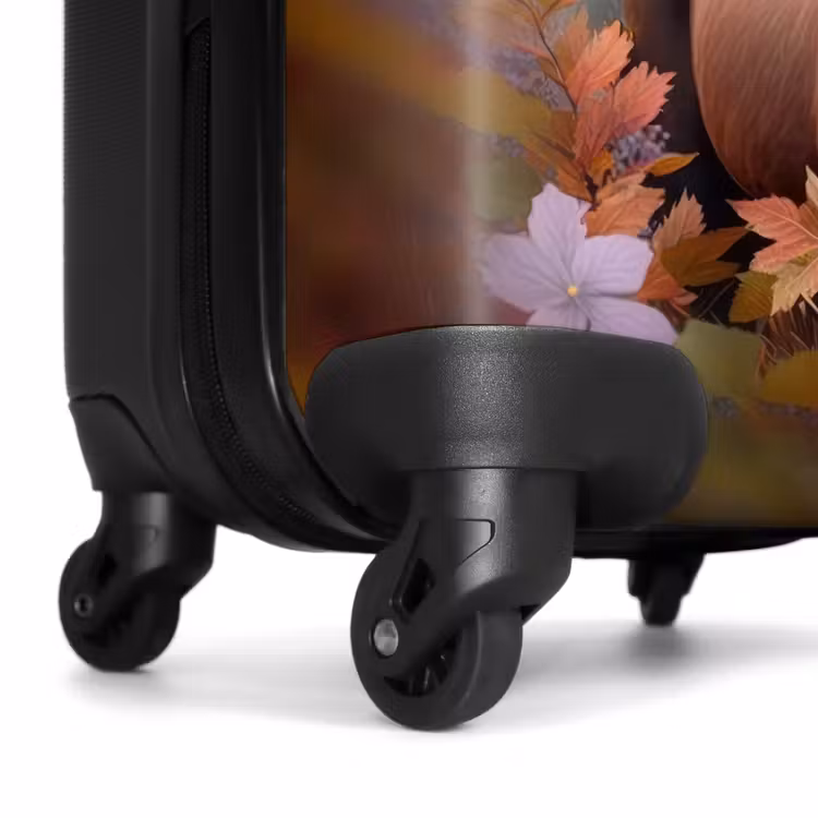 Koffer - Paard - Bloemen - Natuur - Paars - Dieren NBS - Handbagage koffer - Unisex middel -wiel