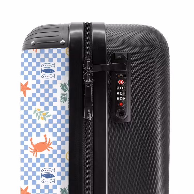 Zomer strand print blauw NBS - Handbagage koffer - Volwassenen Unisex middel -slot