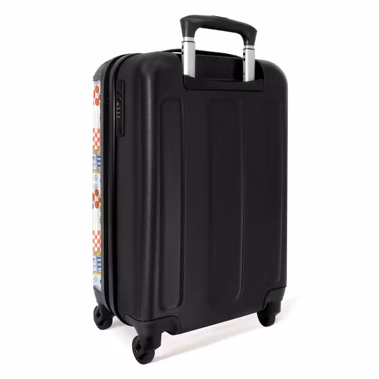Zomer strand print kleurrijk NBS - Handbagage koffer - Volwassenen Unisex middel -achterkant