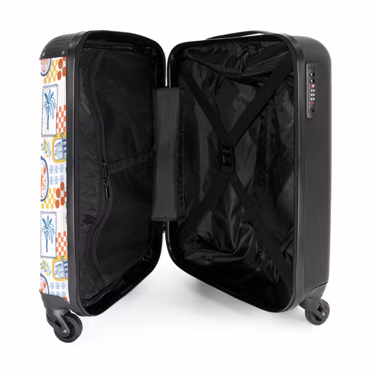 Zomer strand print kleurrijk NBS - Handbagage koffer - Volwassenen Unisex middel -binnenkant