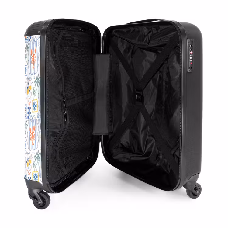 Zomers illustraties kleurrijk NBS - Handbagage koffer - Volwassenen Unisex middel -binnenkant