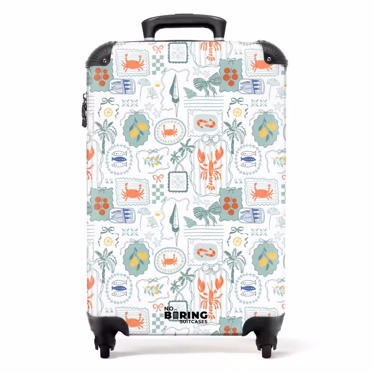Zomerse illustraties groen NBS - Handbagage koffer - Volwassenen Unisex middel -productfoto_recht