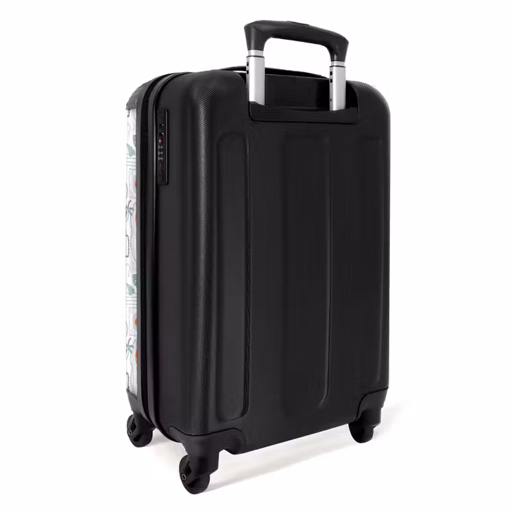 Zomerse illustraties groen NBS - Handbagage koffer - Volwassenen Unisex middel -achterkant