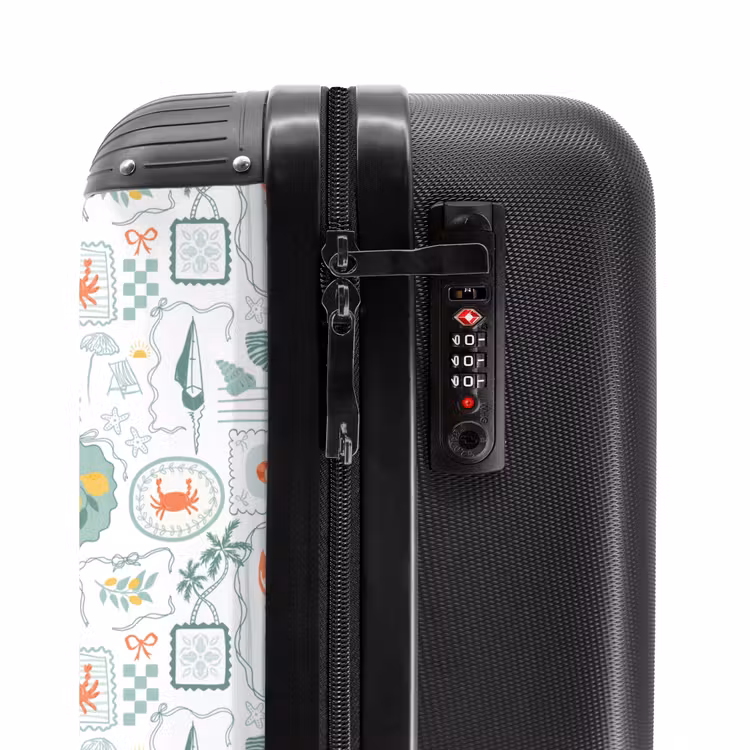 Zomerse illustraties groen NBS - Handbagage koffer - Volwassenen Unisex middel -slot